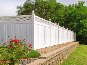 New white vinyl fencing